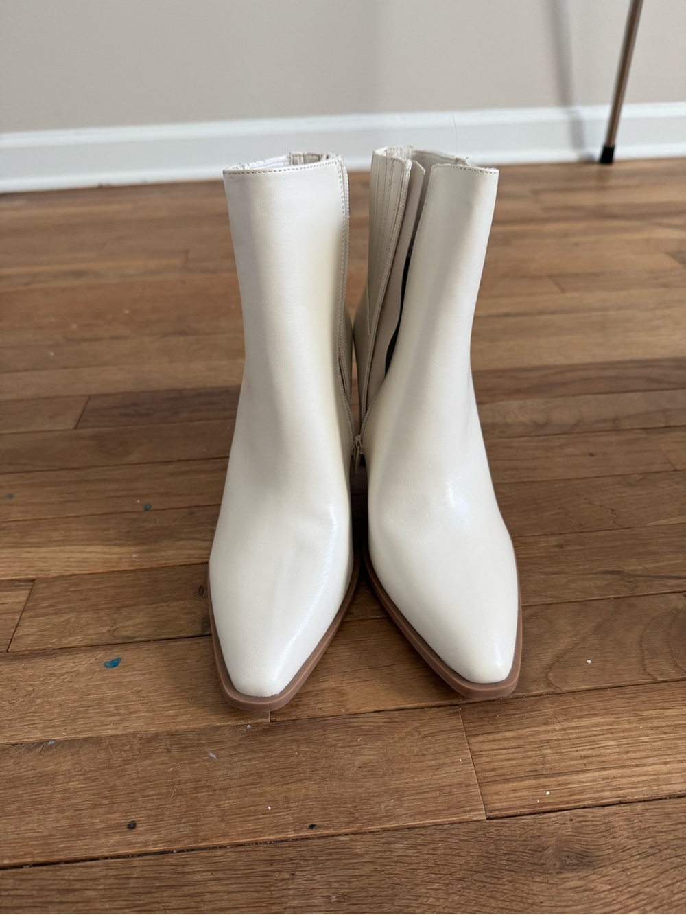 Madden Girl Cream Pointed Toe Ankle Booties
